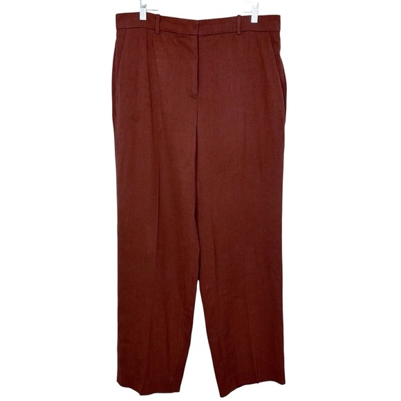JOSEPH Trina Crepe Linen Stretch Straight Leg Ankle Pant Size FR 42 US 10 - Picture 2 of 10